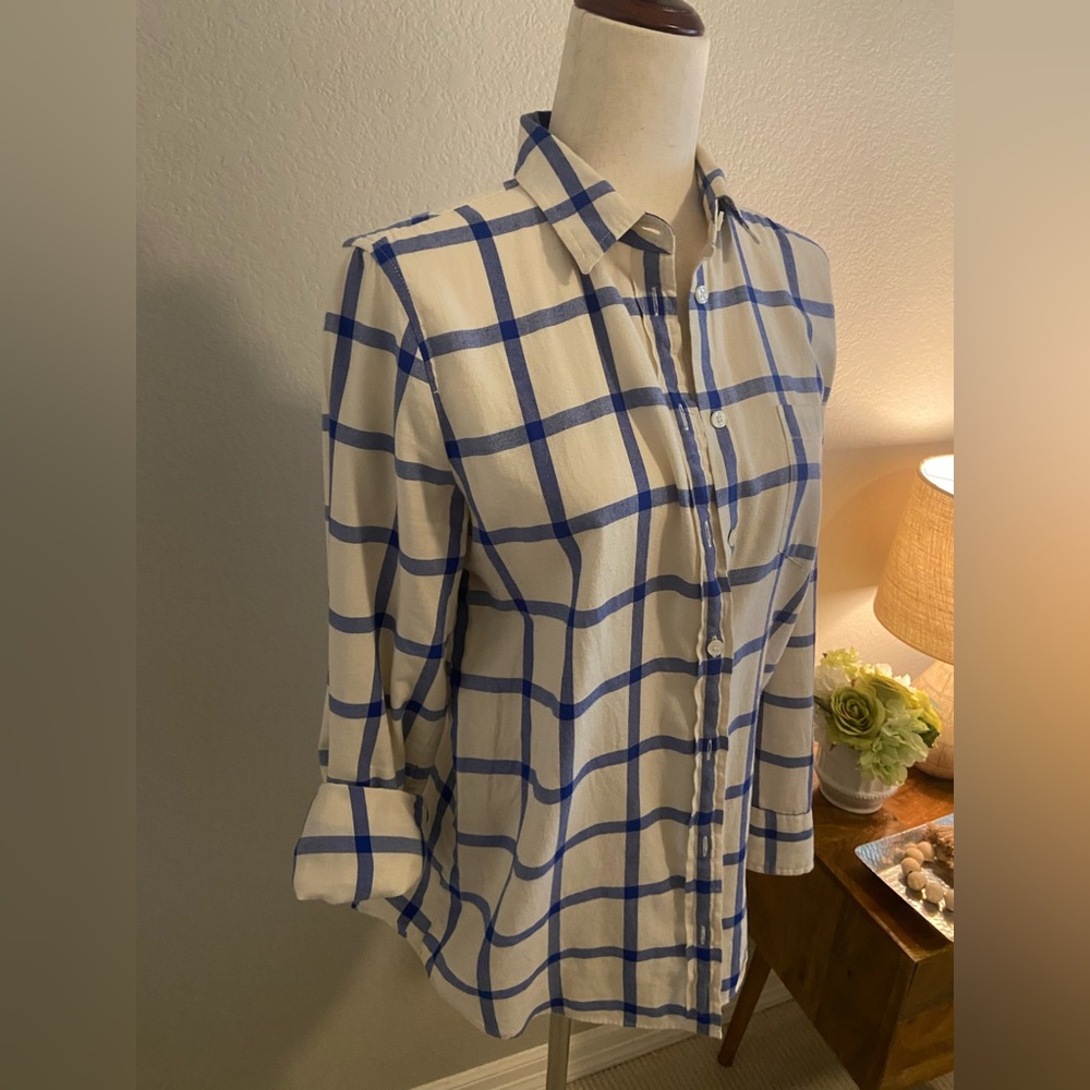 J.crew plaid flannel top. Size small